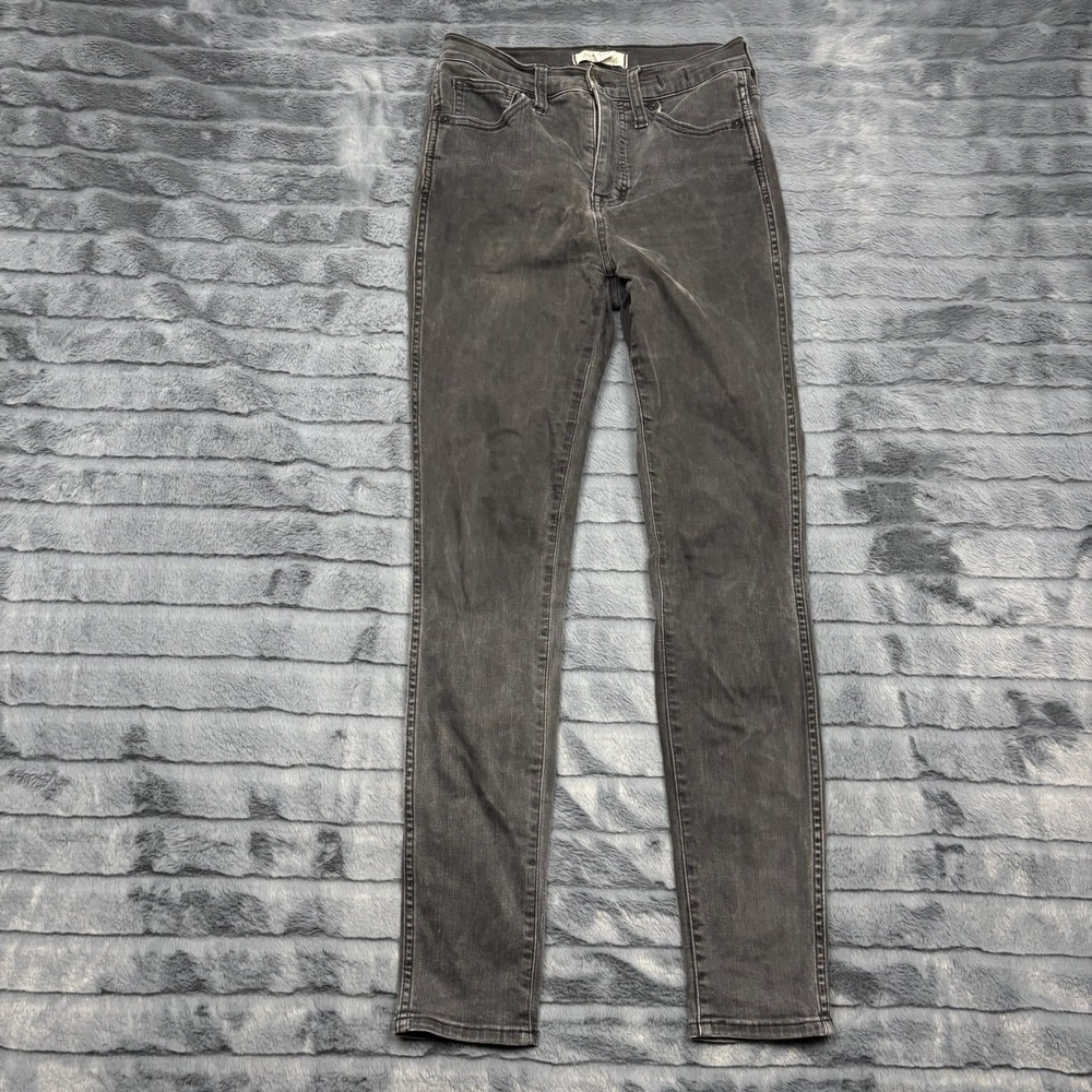 Madewell 10 High-Rise Skinny Jeans Womens 25 Faded Black Grey Denim G9294